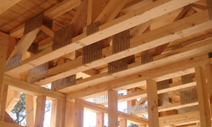 image of interior, custom ceiling under construction